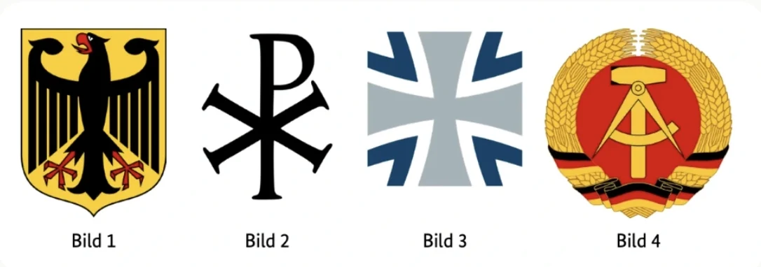 Vier Wappen zur Auswahl