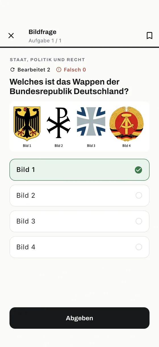 Einbürgerungstest-App: Meistere jede Bildfrage